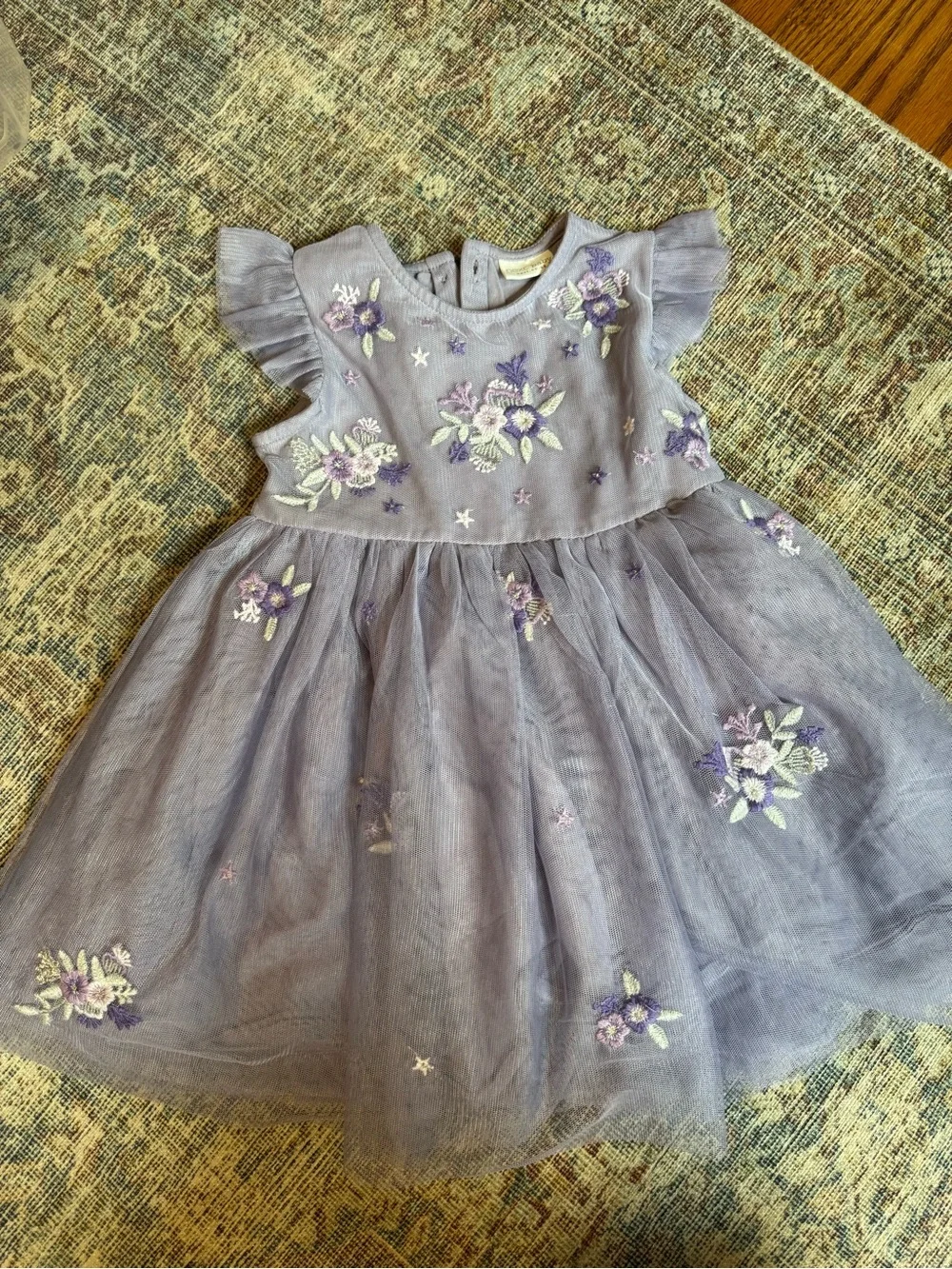 next Lilac Floral Embroidered Tulle Party Dress for Girls 12-18 Months